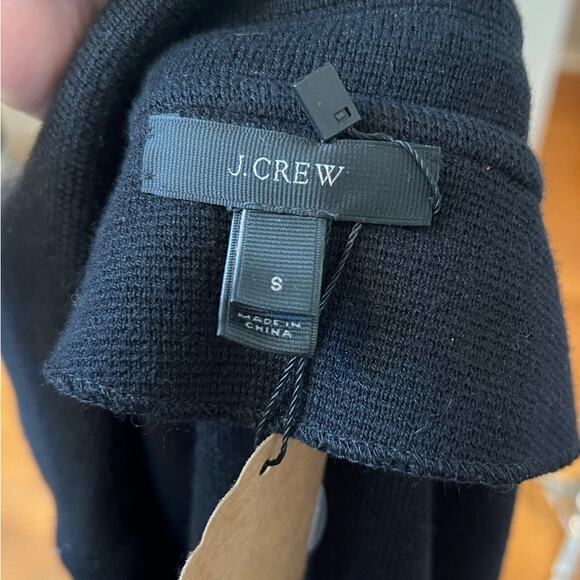 J Crew Black Ponte Pique Wool Cotton Knit Relaxed Open Front Blazer Jacket Small - Picture 6 of 7